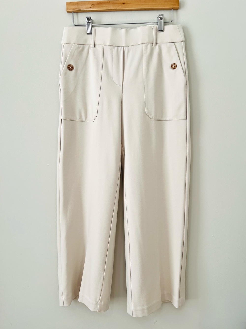 Jules & Leopold Ivory Pull On Wide Leg Cropped Pants Size Small - New Condition